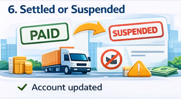 Status cont care arată o factură plătită sau un cont suspendat din cauza unui sold neachitat