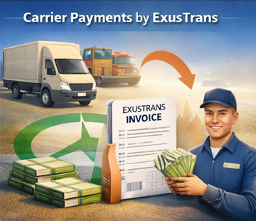 Transportator care primește plata și factura de la ExusTrans după livrarea finalizată