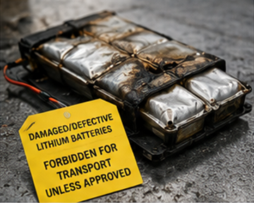 Baterii cu litiu deteriorate care necesită proceduri speciale ADR de transport