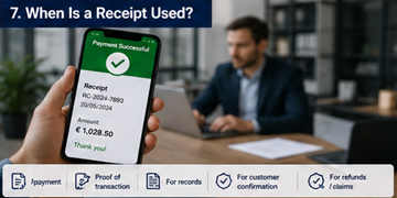Chitanță digitală afișată pe smartphone după o plată reușită pentru logistică