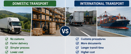 Compararea transportului intern și internațional cu camioane locale, inspecții vamale, porturi și logistică internațională de marfă