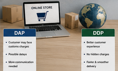 Livrare internațională de colete ecommerce și logistică vamală în termenii DDP și DAP