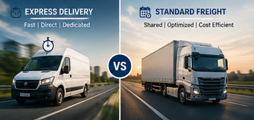 Comparație între livrarea expres și tarifarea standard a transportului de marfă în Europa