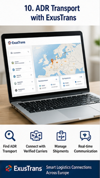 Platformă logistică ADR care conectează clienți cu mărfuri periculoase și transportatori certificați în Europa