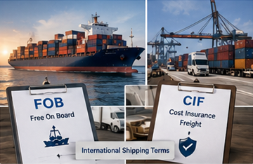 Logistică de transport maritim internațional, cu termenii FOB și CIF explicați prin operațiuni de transport de marfă