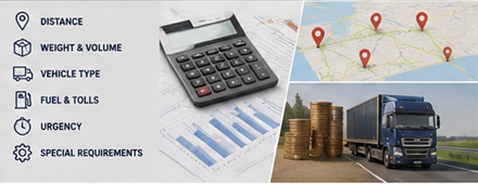 Calculul tarifelor de transport de marfă, cu camioane, hărți, planificare logistică și costuri de încărcătură