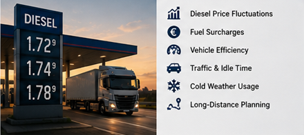 Prețurile motorinei care afectează tarifele de transport de marfă și operațiunile logistice în Europa