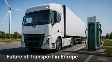 Camioane electrice, logistică verde în Europa, transport sustenabil, viitor, tehnologie logistică inteligentă