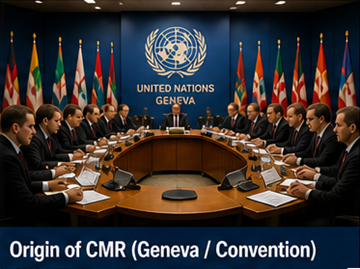 Acord al convenției internaționale de transport la Geneva, reprezentând originea Convenției CMR pentru transportul rutier de marfă