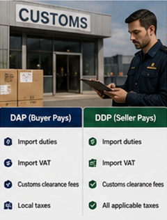 Taxe vamale, TVA și proceduri de import internațional în termenii de livrare DDP și DAP