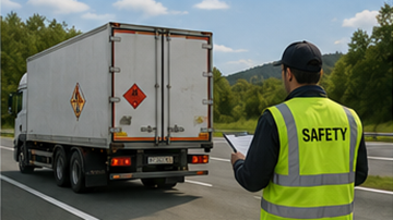 Operațiune logistică ADR sigură, care arată conformitate și managementul riscurilor pentru mărfuri periculoase