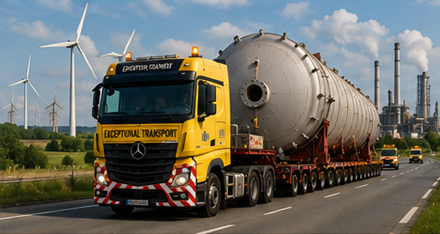 Transport agabaritic care sprijină industria europeană și proiectele de infrastructură