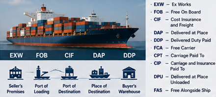Operațiuni de transport internațional și acorduri comerciale Incoterms pentru transportul de marfă