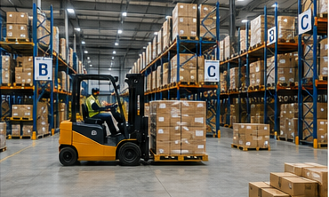 Facilitate de depozit public cu mai multe companii logistice care își stochează inventarul