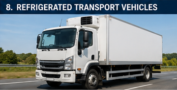 Camion frigorific transportând produse alimentare cu temperatură controlată în Europa
