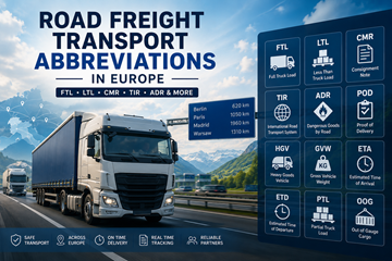 Camioane de marfă europene, operațiuni logistice și abrevieri din transportul rutier