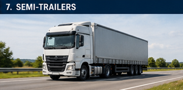 Camion cu semiremorcă transportând marfă pe o autostradă europeană