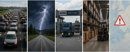 Provocări în transportul logistic, inclusiv întârzieri, trafic, vreme și probleme de urmărire a expedierilor