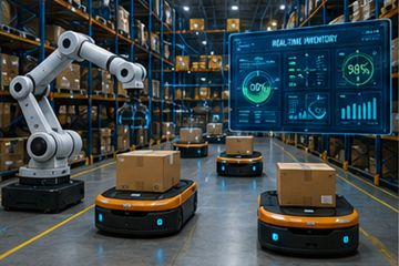 Depozit inteligent cu robotică, automatizare și sisteme digitale de inventar