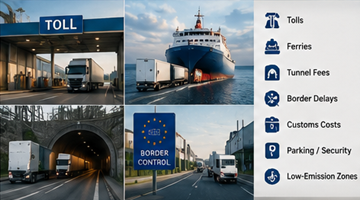 Drumuri cu taxă în Europa, transport cu feribotul și costuri logistice la frontieră pentru transport internațional de marfă