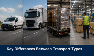 Comparație între tipurile de transport Express, FTL, LTL și grupaj, cu vehicule diferite și dimensiuni variate ale încărcăturii