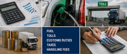 Calcule de tarifare a transportului, costuri de marfă, taxe de drum, combustibil și cheltuieli logistice internaționale
