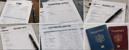Documente de transport, inclusiv facturi, CMR, formulare vamale și acte de marfă pentru operațiuni logistice