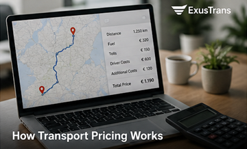 Calcul preț transport logistică, distanță, cost, rută camion, combustibil, taxe de drum, Europa