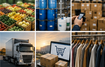 Diferite clădiri de depozit și operațiuni logistice în Europa