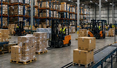 Depozitare și logistică de grupaj cu sortare pe paleți, stivuitoare, centre de distribuție și manipularea mărfii